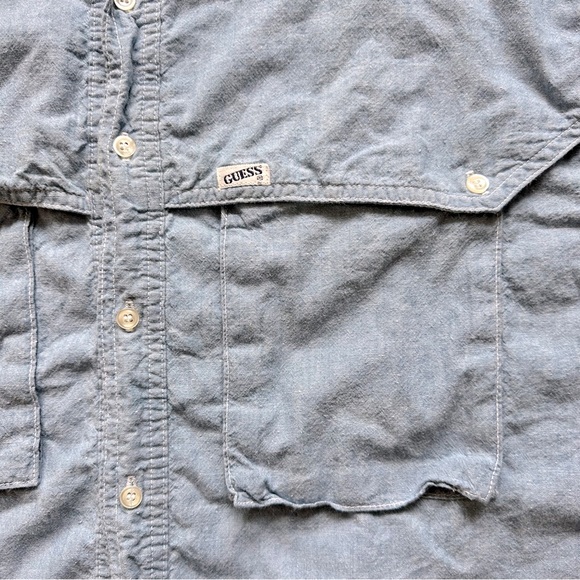 Vintage Guess Button Up Denim Shirt - Picture 4 of 10